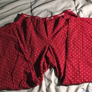 Calvin Klein red and white logo sleepwear pants